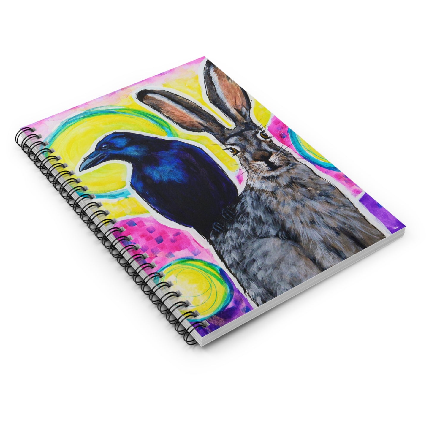 Raven and Bun - 6x8" Spiral Notebook - Ruled Line