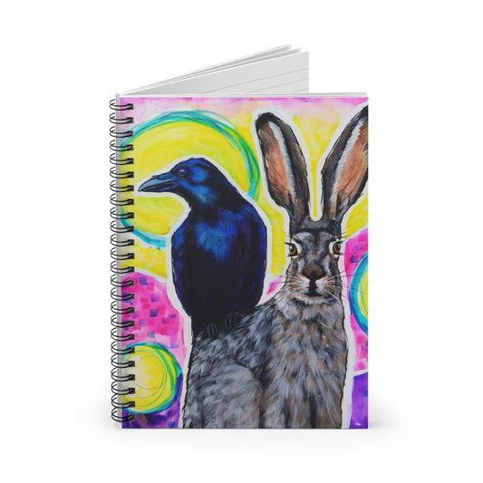 Raven and Bun - 6x8" Spiral Notebook - Ruled Line