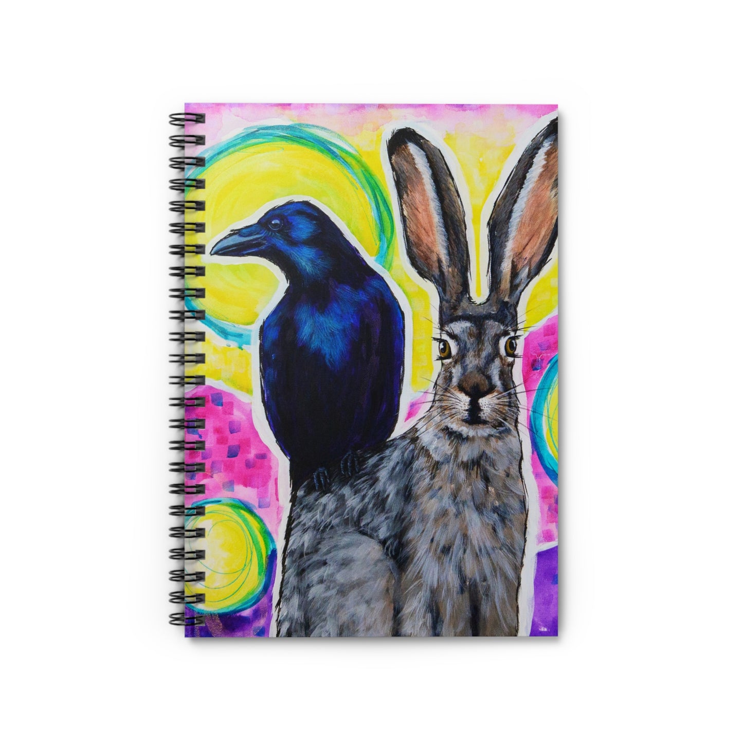 Raven and Bun - 6x8" Spiral Notebook - Ruled Line