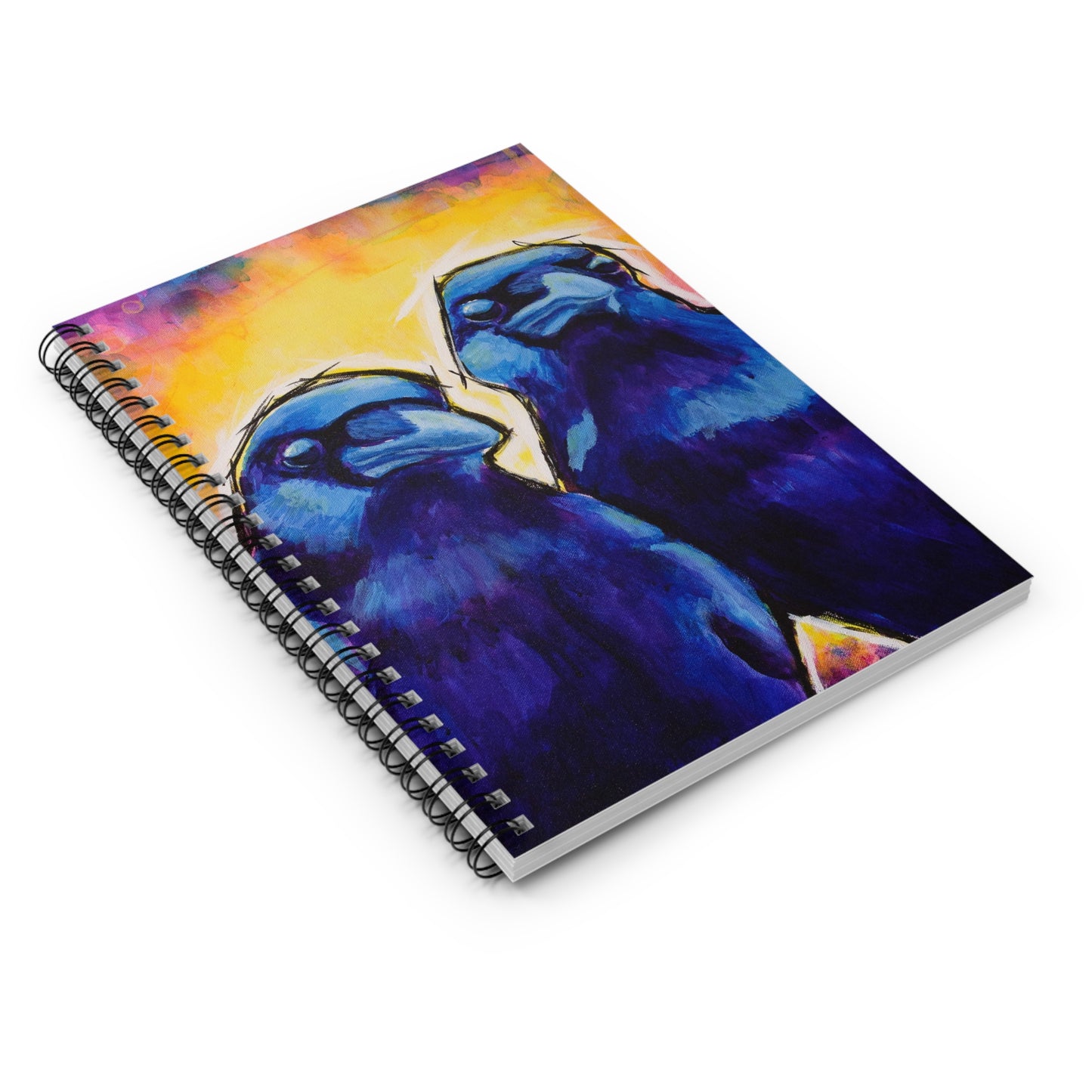 Gossiping Crows - 6x8" Spiral Notebook - Ruled Line