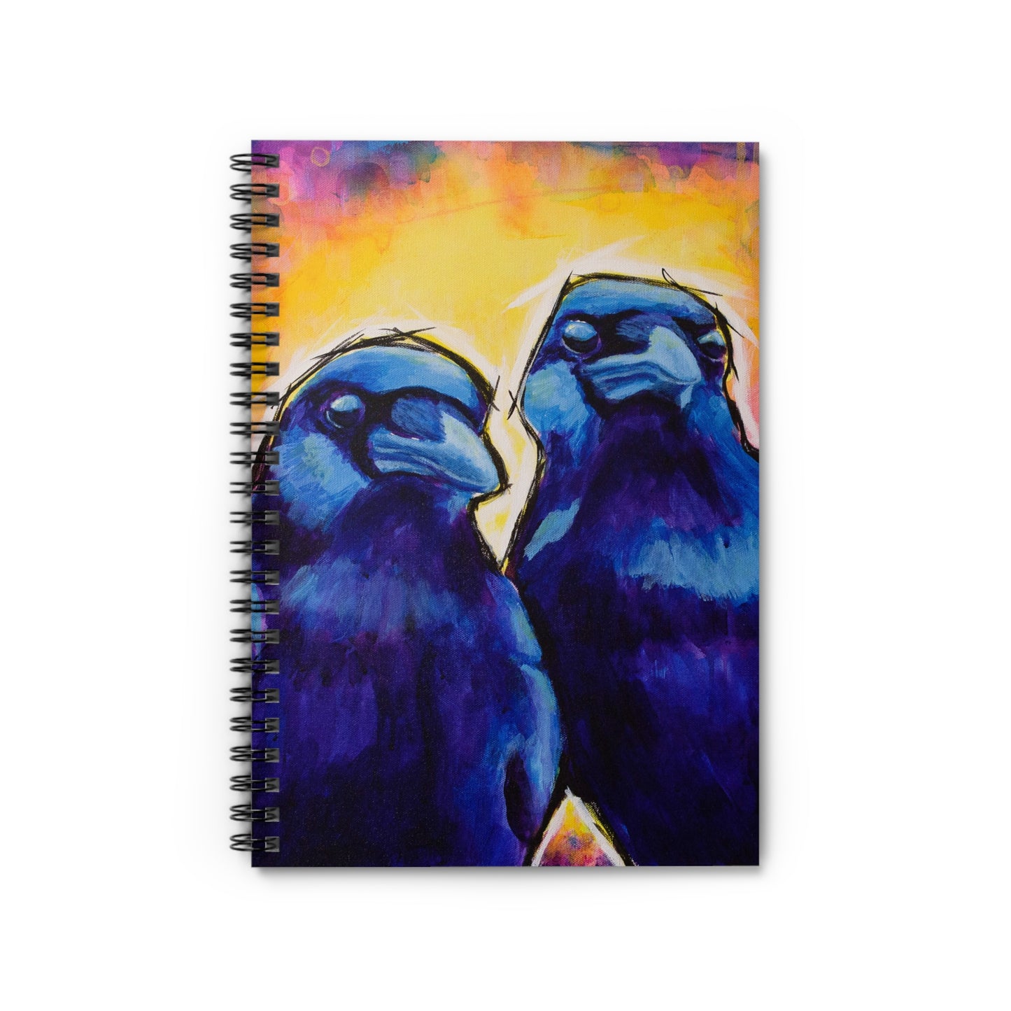 Gossiping Crows - 6x8" Spiral Notebook - Ruled Line