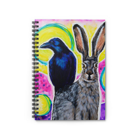 Raven and Bun - 6x8" Spiral Notebook - Ruled Line